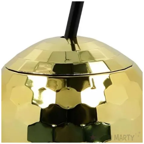 kubek plastikowy ze slomka kula disco zloty boland 650 ml