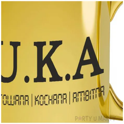 kubek s u k a dla dziewczyny kobiety prezent upominek zloty metalik