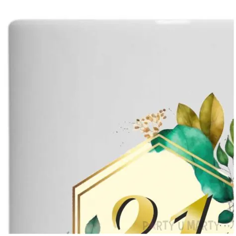 kubek szmaragdowe listki 21 urodziny 330 ml