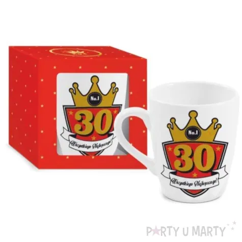 kubek z nadrukiem 30 te urodziny bialy bgtech 300 ml