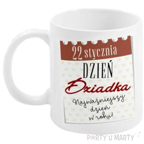 kubek z nadrukiem boss kartka z kalendarza dzien dziadka bgtech 300 ml
