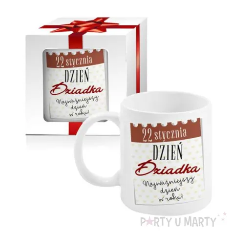 kubek z nadrukiem boss kartka z kalendarza dzien dziadka bgtech 300 ml