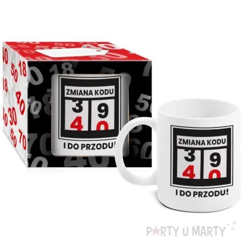 kubek z nadrukiem boss zmiana kodu 40 bialy bgtech 300 ml