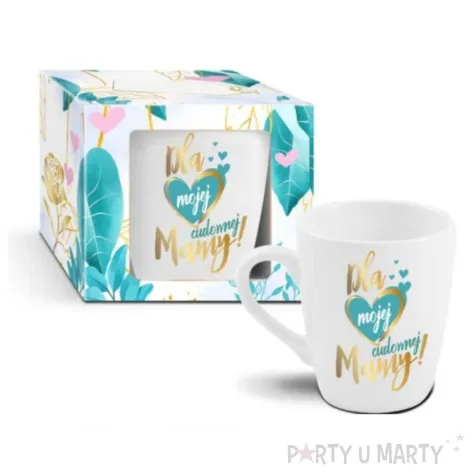 kubek z nadrukiem dla mojej cudownej mamy bialy bgtech 300 ml