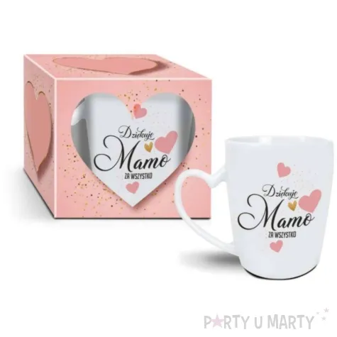 kubek z nadrukiem dziekuje mamo za wszystko bialy bgtech 350 ml