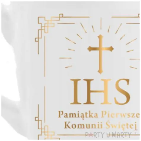 kubek z nadrukiem komunia pamiatka pierwszej komunii swietej z krzyzem ihs bgtech 300 ml