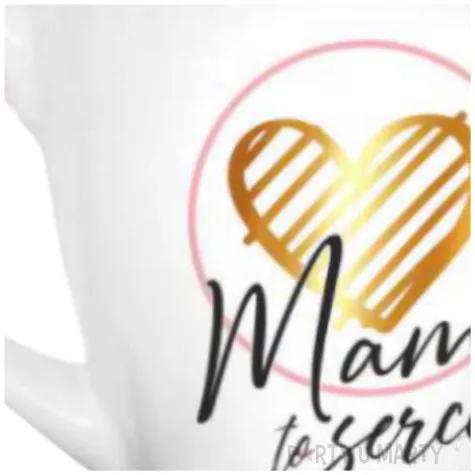 kubek z nadrukiem mama to serce rodziny serce bialy bgtech 470 ml