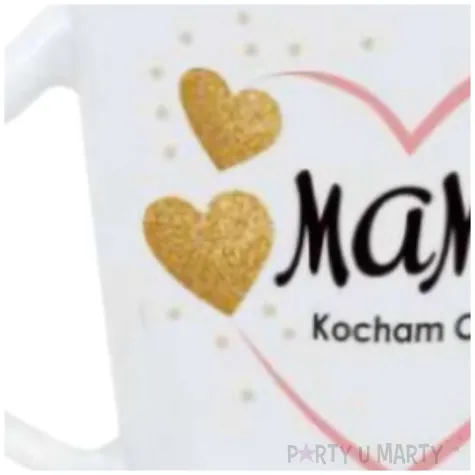 kubek z nadrukiem mamo kocham cie bialy bgtech 350 ml