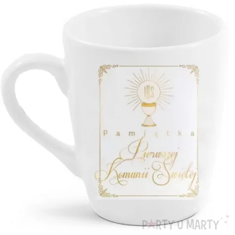 kubek z nadrukiem pamiatka komunii swietej kielich ihs bgtech 300 ml