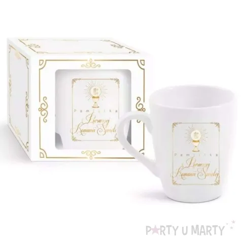 kubek z nadrukiem pamiatka komunii swietej kielich ihs bgtech 300 ml