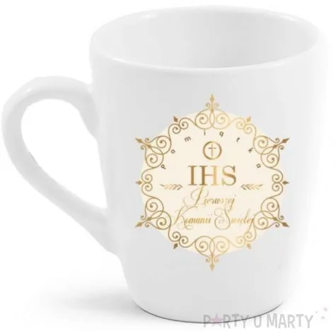 kubek z nadrukiem pamiatka komunii swietej ornament bgtech 300 ml