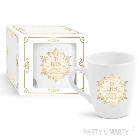 kubek z nadrukiem pamiatka komunii swietej ornament bgtech 300 ml