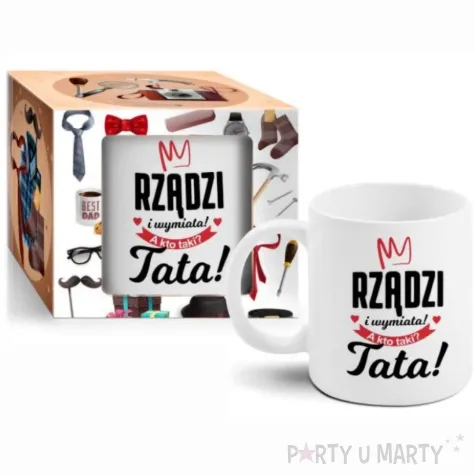 kubek z nadrukiem rzadzi i wymiata a kto taki tata bgtech 300 ml