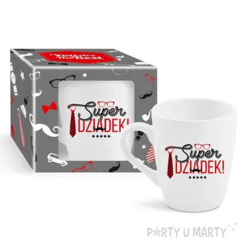kubek z nadrukiem super dziadek bgtech 300 ml