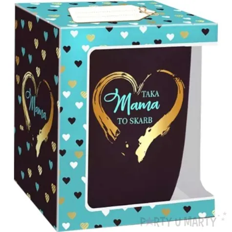 kubek z nadrukiem taka mama to skarb czarny bgtech 430 ml