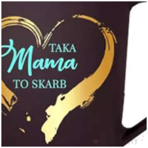 kubek z nadrukiem taka mama to skarb czarny bgtech 430 ml