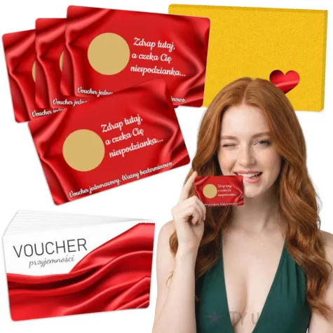 kupony zdrapki prezent na walentynki voucher przyjemnosci dla niej hard w pudeleczku 8 6 x 5 4cm