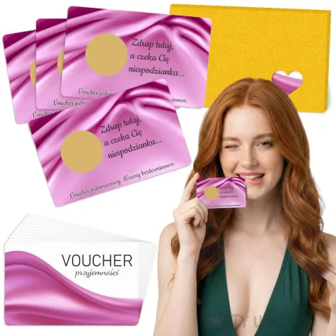 kupony zdrapki prezent na walentynki voucher przyjemnosci dla niej soft w pudeleczku 8 6 x 5 4 c