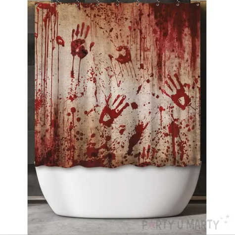 kurtyna lazienkowa zakrwawiona brazowy czerwony guirca 200 x 180cm