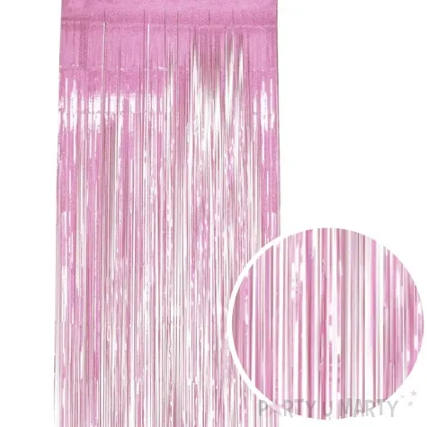 kurtyna na drzwi classic holograficzna rozowy jasny smiffys 244 x 91 c