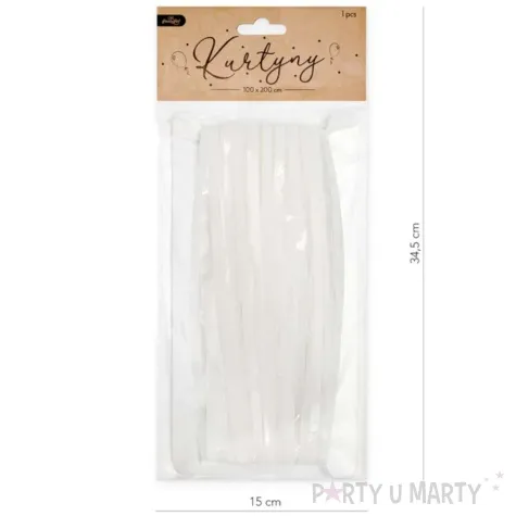 kurtyna na drzwi classic metalik bialy partypal 200x100 cm