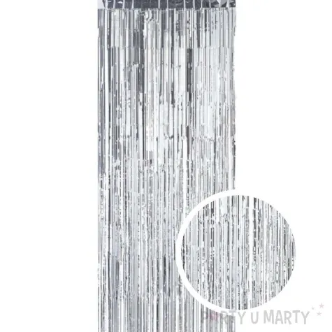 kurtyna na drzwi classic metalik srebrny folat 200 x 100 cm