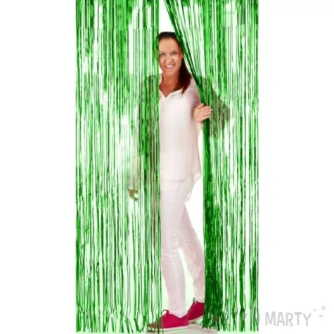 kurtyna na drzwi classic metalik zielony folat 200 x 100 cm