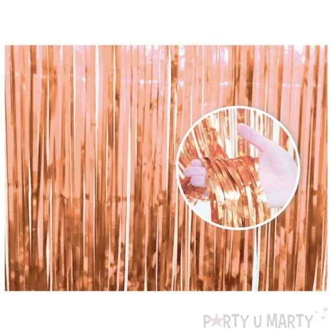 kurtyna na drzwi classic rozowe zloto godan 240 x 90 cm