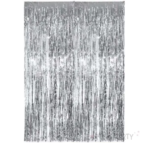 kurtyna na drzwi classic srebrna partydeco 250 x 90 cm