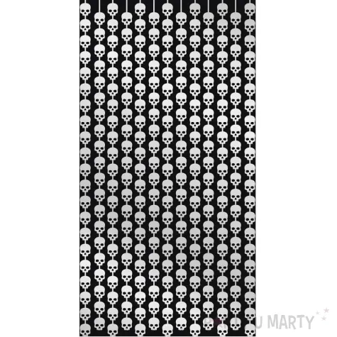 kurtyna na drzwi czaszki halloween bialy guirca 100 x 200 cm