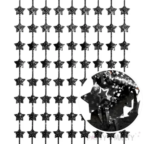 kurtyna na drzwi gwiazdki czarny godan 200 x 100 cm