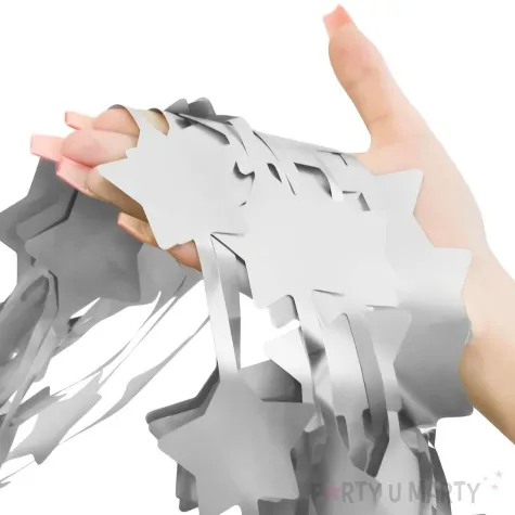 kurtyna na drzwi gwiazdki matowa srebrny godan 100 x 200 cm