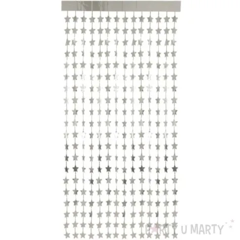 kurtyna na drzwi gwiazdki metalik srebrny folat 200 x 100 cm