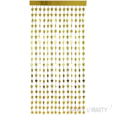 kurtyna na drzwi gwiazdki metalik zloty folat 200 x 100 cm