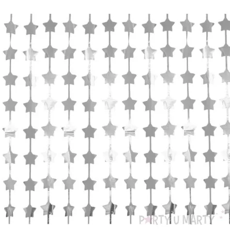 kurtyna na drzwi gwiazdki srebrny godan 200 x 100 cm