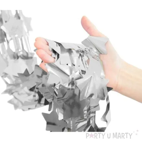 kurtyna na drzwi gwiazdki srebrny godan 200 x 100 cm