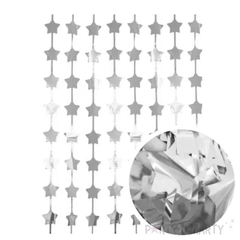 kurtyna na drzwi gwiazdki srebrny godan 200 x 100 cm