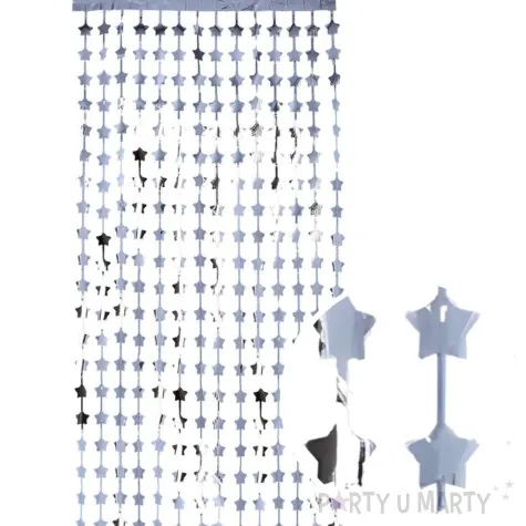 kurtyna na drzwi gwiazdki srebrny smiffys 190 x 91 cm