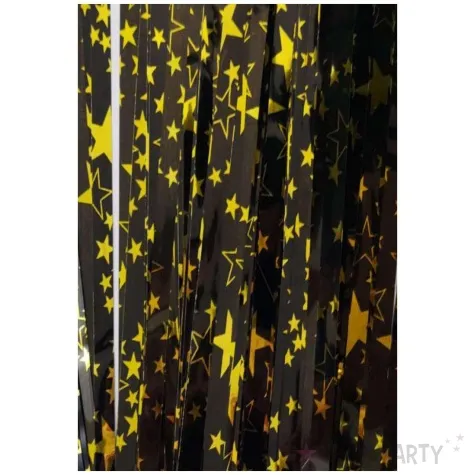 kurtyna na drzwi gwiazdki zlote czarna jix 200 x 100 cm
