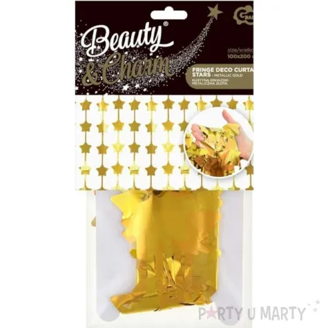 kurtyna na drzwi gwiazdki zloty godan 200 x 100 cm