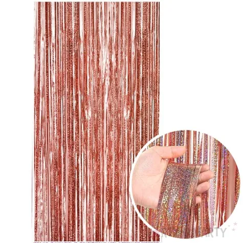 kurtyna na drzwi holograficzna rozowe zloto jix 200 x 100 cm