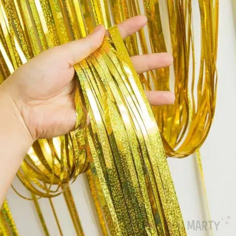 kurtyna na drzwi holograficzna zlota jix 200 x 100 cm