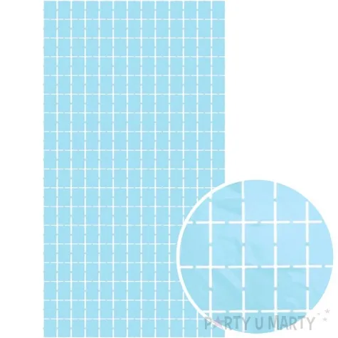 kurtyna na drzwi kwadraciki pastelowe niebieska jasna godan 200 x 100 cm