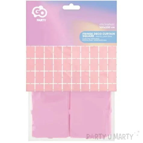 kurtyna na drzwi kwadraciki pastelowe rozowa jasna godan 200 x 100 cm