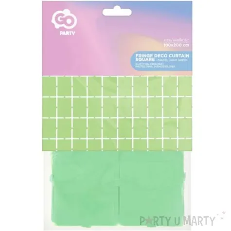 kurtyna na drzwi kwadraciki pastelowe zielona jasna godan 200 x 100 cm