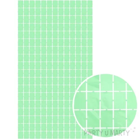kurtyna na drzwi kwadraciki pastelowe zielona jasna godan 200 x 100 cm