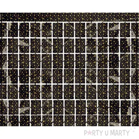 kurtyna na drzwi kwadraciki w gwiazdki czarna godan 200 x 100 cm