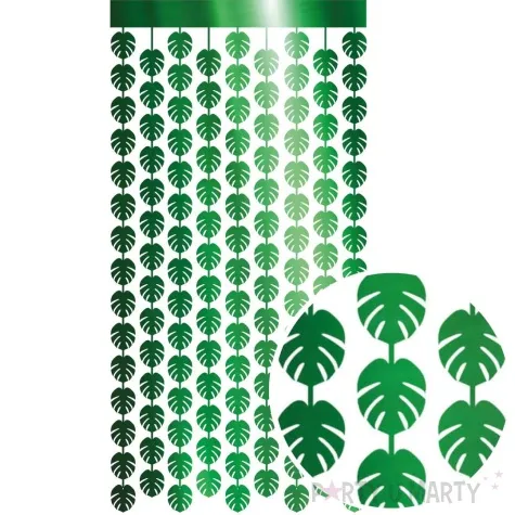 kurtyna na drzwi liscie palmy metalik zielony guirca 200 x 100 cm