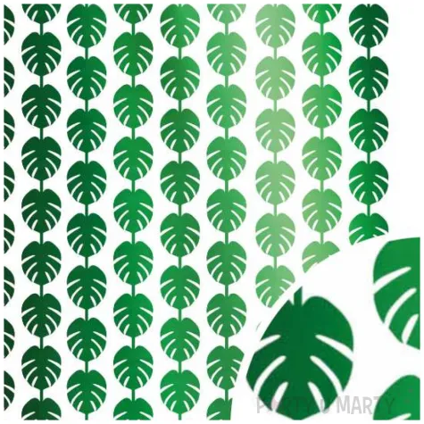 kurtyna na drzwi liscie palmy metalik zielony guirca 200 x 100 cm