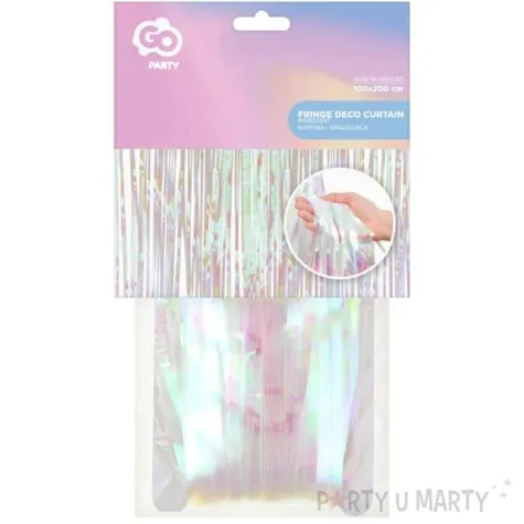 kurtyna na drzwi opalizujaca bialy godan 200 x 100 cm